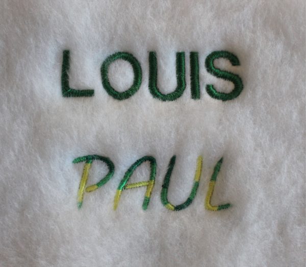 Bottes de Noël Personnalisation prénom vert