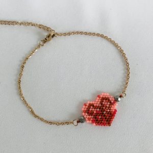 Bracelet tissage miyuki cœur Saint Valentin – Image 2
