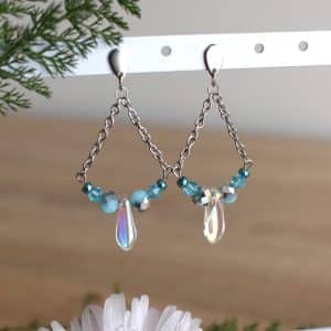 Boucles Shana turquoise et argent