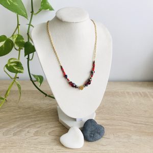 Collier Harmonie cœur rouge