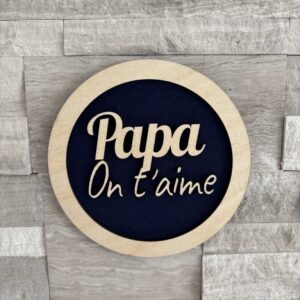 Suspension murale « On t’aime Papa » - Tissu personnalisable
