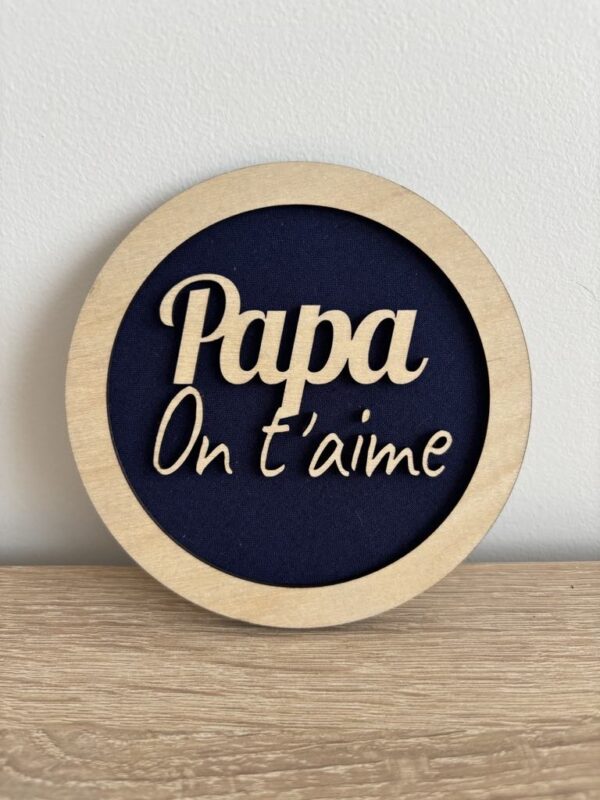 Suspension murale « On t’aime Papa » - Tissu personnalisable – Image 2