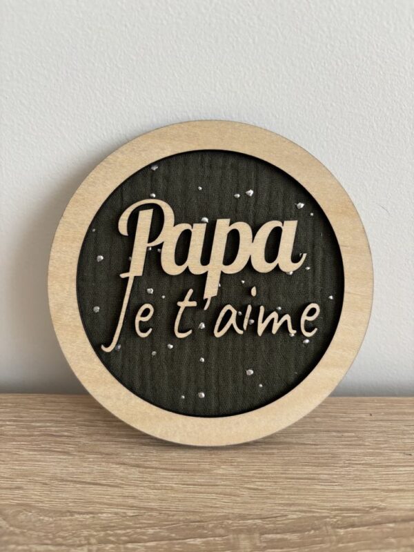 Suspension murale « Je t’aime Papa » - Tissu personnalisable – Image 2