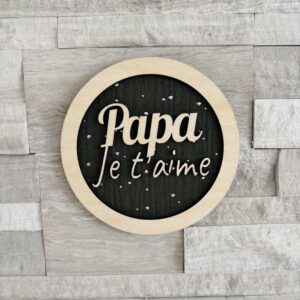 Suspension murale « Je t’aime Papa » - Tissu personnalisable