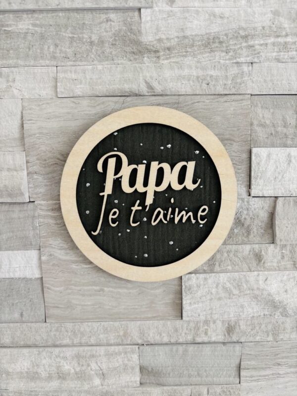 Suspension murale « Je t’aime Papa » - Tissu personnalisable
