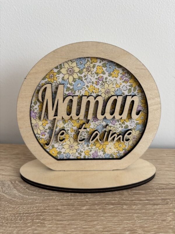 Décoration « Je t’aime Maman » - Tissu personnalisable – Image 2