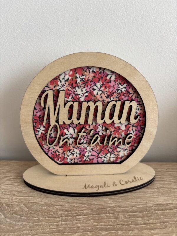 Décoration « Je t’aime Maman » - Tissu personnalisable – Image 4