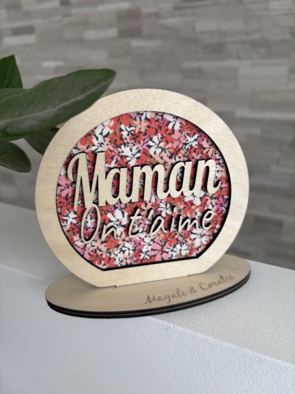 Décoration « On t’aime Papa » - Tissu personnalisable – Image 4