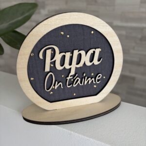 Décoration « On t’aime Papa » - Tissu personnalisable