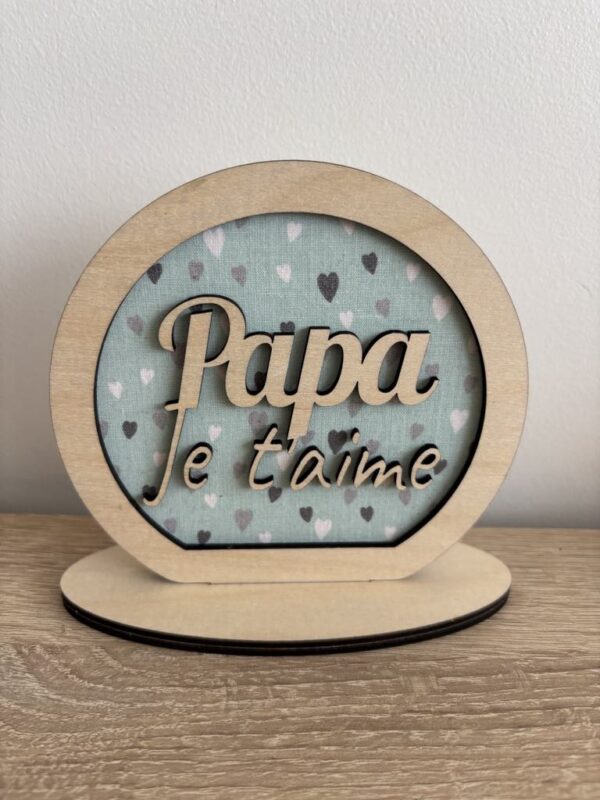 Décoration « Je t’aime Papa » - Tissu personnalisable – Image 2