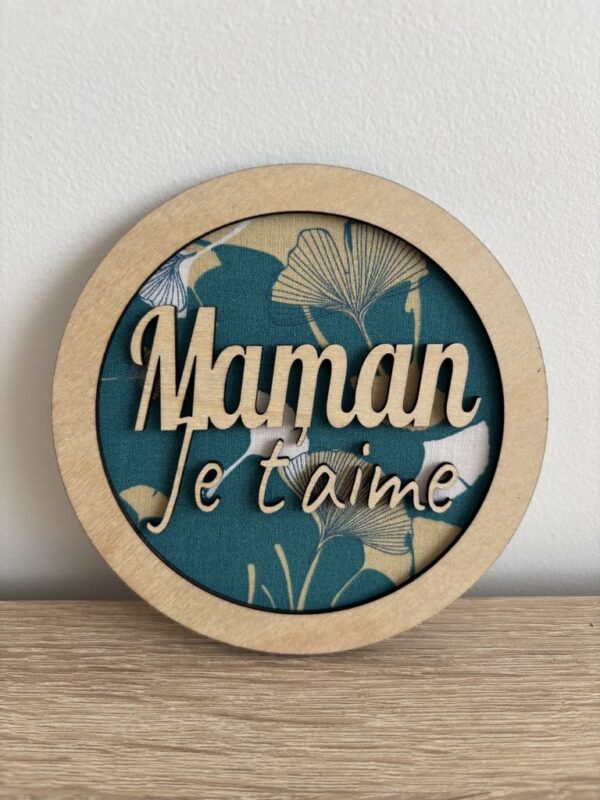 Suspension murale « Je t’aime Maman » - Tissu personnalisable – Image 2